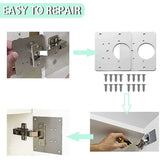 8 pcs Stainless Steel Cabinet Hinge Repair Plate With 48 Screws - Side View