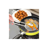 Stainless Steel Food Tongs For Snacks, Fryer, Skimmer, Spoon, Bbq, Buffet, Frying Tongs, Oil Strainer 28 X 10 Cm - Front View