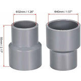 0Mm X 32Mm Pvc Pipe Coupling Hub Reducer Dwv Grey 2 pcs - Side View