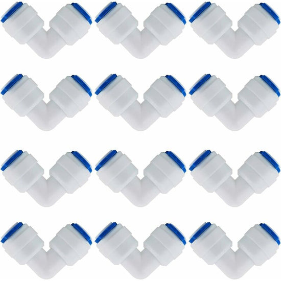 12 pcs RO Water Filter Accessories Nozzle Fitting 1/4 Inch 90 Degree Right Angle Fast Docking For Connecting Water Pipe