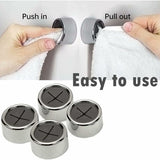 6 Pack Dishcloth Holders, ROund Self Adhesive Hooks, Kitchen Hooks, Suction Cup Towel Rack For Bathroom, Wardrobe And - Side View