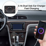 Car Usb Charger, 3.1A 12V/24V Usb Control Panel, Dual Port Charger Power Socket, 2 Port Adapter, For Car, Marine, Rv, - Front View