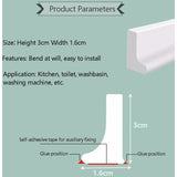 2M/78In Silicone Shower Threshold Water Barrier, Wet ROom Floor Water Barrier, Bathroom Water DAm, Shower Sealing - Front View