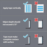 Strong Double Sided Tape (3M), Heavy Duty Double Sided Tape, Traceless, Removable, Reusable, Washable - The Versatile - Side View