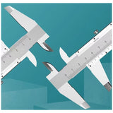 Stainless Steel Analog Vernier Caliper 150Mm / 0.02Mm High Precision Micrometer Tool With Depth, Inside And Outside - Side View