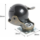 4 pcs Furniture Leg Caster Wheels (1.5Inch (40Mm) - With Brake) - Front View