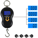 Luggage Scale Fishing Scale Hanging Scale Electronic Scale Maximum 50 Kg For Fishing, Suitcase Scale, Travel, Home Use, - Front View