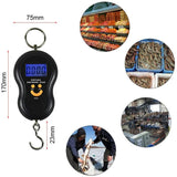 Luggage Scale Fishing Scale Hanging Scale Electronic Scale Maximum 50 Kg For Fishing, Suitcase Scale, Travel, Home Use, - Side View