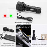 30000-100000 Lumen High Power LED Flashlight Waterproof Ultra Bright, 3 Modes High Brightness Usb Rechargeable - Front View