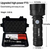 30000-100000 Lumen High Power LED Flashlight Waterproof Ultra Bright, 3 Modes High Brightness Usb Rechargeable