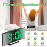 Digital Alarm Clock For Bedroom, 7'' LED Mirror Screen, 2 Brightness, Temperature, DAte, Usb Powered, Memory Function - Side View