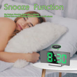 Digital Alarm Clock For Bedroom, 7'' LED Mirror Screen, 2 Brightness, Temperature, DAte, Usb Powered, Memory Function - Top-Down View