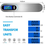 Travel Luggage Scale, Portable Digital Luggage Scale Max 50Kg/110Lb (Lb,G,Oz,Kg) Scale With Hook For - Top-Down View