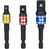 Socket Adapter 1/2 3/8 1/4 Hexagon Drill Bits Adapter Set Nut Wrench Reducer Socket Adaptor Converter Ratchet Wrench - Front View