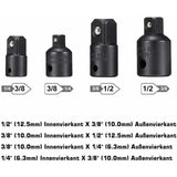 Socket Adapter 1/2 3/8 1/4 Hexagon Drill Bits Adapter Set Nut Wrench Reducer Socket Adaptor Converter Ratchet Wrench - Side View