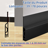 Insulated Door Bottom 100 Cm, Self-Adhesive Door Draught Excluder, Silicone Door Bottom Anti Cold Thermal Insulation - Front View