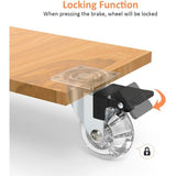 4 pcs Set Furniture Casters With Brakes, 360° Swivel Casters, Up To 600Kg, No Marks On The Floor, Screws Included - Top-Down View
