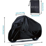 Motorcycle Cover, 190T Waterproof Motorcycle Covers With Lock Holes, Uv Protection Dust Covers For Indoor And Outdoor - Top-Down View