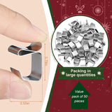 100 pcs Christmas Light Hook,Cable Clips,Outdoor ROof Gutter Hooks,Christmas Lights Gutter Hooks Galvanized Holiday - Front View