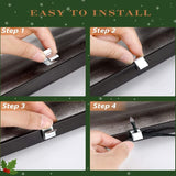 100 pcs Christmas Light Hook,Cable Clips,Outdoor ROof Gutter Hooks,Christmas Lights Gutter Hooks Galvanized Holiday - Side View