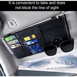 Car Interior Pocket Car Sun Visor Organizer Car Sun Visor Storage Car Sun Visor Clip Organizer Used For Credit Cards - Top-Down View