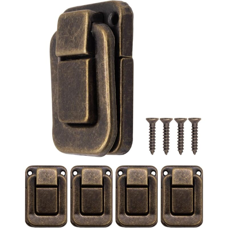 4 pcs U-Shaped Clasps For Chests, Boxes, Chests, Vintage Design In Brass 47 X 32 Mm, Bronze, Copper