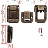4 pcs U-Shaped Clasps For Chests, Boxes, Chests, Vintage Design In Brass 47 X 32 Mm, Bronze, Copper - Front View