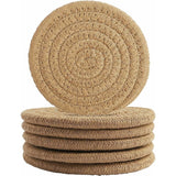 pcs Coffee Color Coasters, 11.5Cm ROund Woven Coasters Water Absorption Woven Drink Coasters Heat Resistant Coasters
