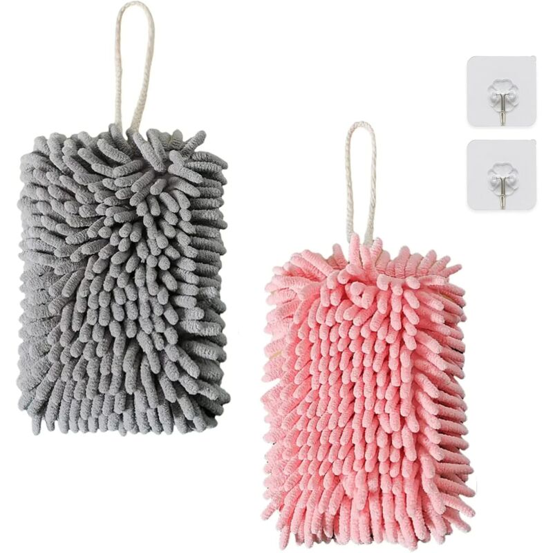 Hanging Hand Towel, Soft And Plush Microfiber Towel, Super Absorbent Quick Drying Towels With Hanging Loop For Kitchen