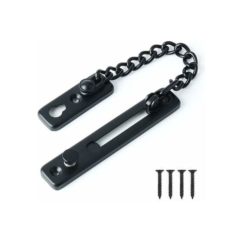 Security Door Chain Narrow Door Limiter Spring Loaded Anti-Theft Door Lock With Screws For Home Internal Door,