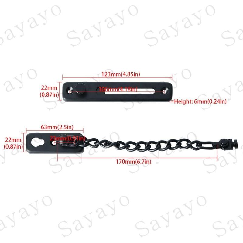 Security Door Chain Narrow Door Limiter Spring Loaded Anti-Theft Door Lock With Screws For Home Internal Door,