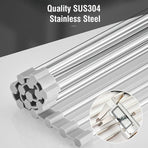 2 Pack Stainless Steel Foldable Triangular Drainer Rack For Kitchen Sink Non-Slip Grey