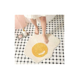 Funny Bathroom Rug Egg Pattern Entryway Kitchen Bedroom Carpet Chic Doormat，70 X 58 Cm - Top-Down View