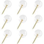 150 pcs Large Size 9.5Mm Gold Push Pins ROund Head Gold Steel Thumb Tacks With Clear Plastic ROund Head Thumb Tacks For