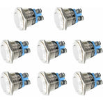 Momentary Metal Push Button Switch 12V 8 pcs 16Mm For Marine Waterproof Car Rv Truck Boat