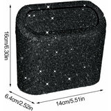 Car-Mounted Diamond-Encrusted Trash Can, Car Storage Bucket, Hanging Car Storage Bag, Creative Diamond-Encrusted Mini - Front View