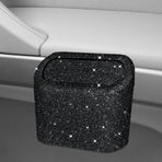 Car-Mounted Diamond-Encrusted Trash Can, Car Storage Bucket, Hanging Car Storage Bag, Creative Diamond-Encrusted Mini