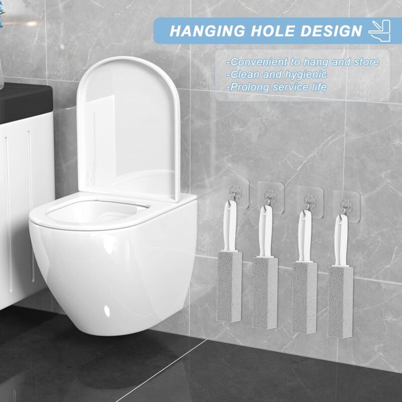 4 Pieces Cleaning Stone With Handle Cleaner, Pumice Stone Cleaning Brush, For Toilet, Kitchen, Bathroom, Pool And Home