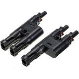 H- 1X Pair Of Solar Panel Connector (1 To 2 Branches), Mc4 Durable And Saving For Family - Top-Down View