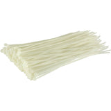 100 Pack Cable Ties, White/Natural, 300Mm X 3.6Mm, Premium Quality Plastic Cable Ties - Side View