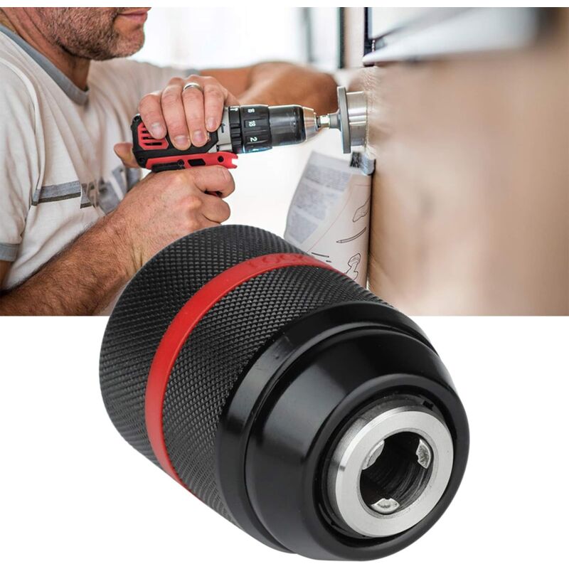 Keyless Drill Chuck, Drill Chuck, Cordless Drill Chuck, 1/2-20Unf 2-13Mm Mount Keyless Hand Drill Chuck Self-Tightening