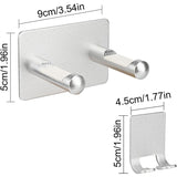 Universal Hair Dryer Holder Stainless Steel No Drilling Wall Mount Hair Dryer Holder Stick-On Holder Universal Holder - Front View