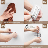 Universal Hair Dryer Holder Stainless Steel No Drilling Wall Mount Hair Dryer Holder Stick-On Holder Universal Holder - Top-Down View