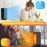 1200W Portable Heater, 90°Oscillation Ceramic Electric Heater, 2 Heating Modes Electric Heater, Quiet Fan Heater With