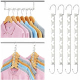 Space Saving Hangers, Magic Metal Hangers Stainless Steel Non-Slip, Multifunctional Space Saving Hanger Organizer In - Side View