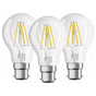 Pack Of 3 Standard LED Filament Bulbs - B22 Base - 6W Equivalent To 60W - Warm White 2700K [Energy Class E]