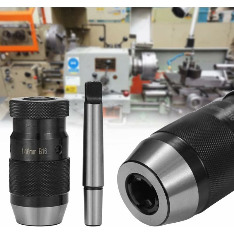 Self-Tightening Drill Chuck Mt2-B16 1-16Mm Mk Taper Chuck For Cnc Lathe Drill