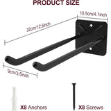 Garage Hooks, Wall Mounted Coat Rack, Shed Organizer, Heavy Duty Tool Organizer, Garage Storage Utility Hooks For (2 - Top-Down View