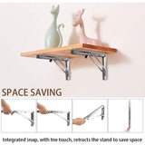 250Mm Folding Wall Shelf, 2 pcs Stainless Steel Folding Bracket, Garage Shelf Support Frame, Heavy Duty Bracket For - Side View