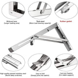 250Mm Folding Wall Shelf, 2 pcs Stainless Steel Folding Bracket, Garage Shelf Support Frame, Heavy Duty Bracket For - Top-Down View